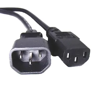 [C13-C14-1.5-BK] 1.5M C13 to C14 IEC Power Cord (Black) – Heavy-Duty Computer & Server Cable