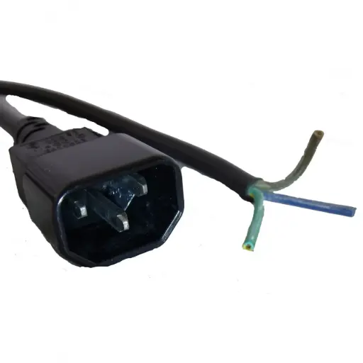 [C14-2-BK] 2M C14 IEC to Bare Wire Power Cord (10A) - Custom Installation Cable
