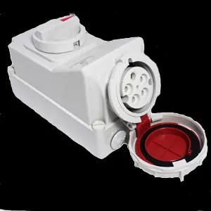 [QX300] IEC 60309 32A 3-Phase Switched Floor Socket (IP67) - Industrial-Grade Power Outlet