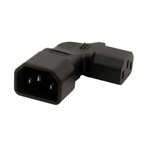 [A-0142] C14 to C13 Vertical Right-Angle Power Adapter - Space-Saving Cable Converter